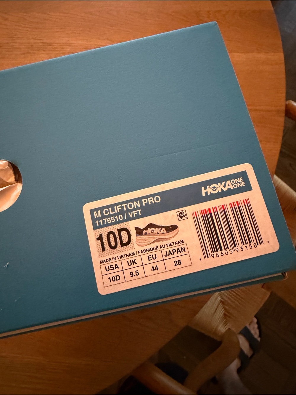 Hoka One One Teal Shoe Storage Box - Clifton Pro